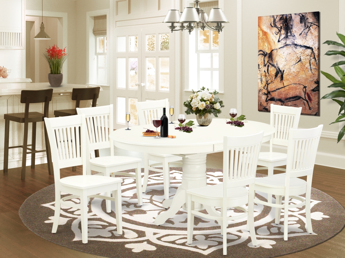 7 Piece Avon Kitchen Table Set - Linen White