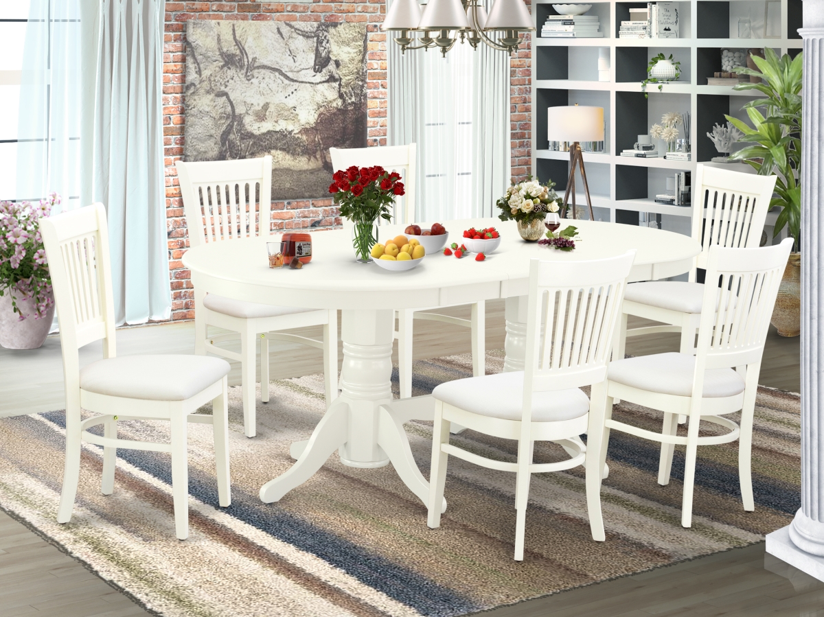 7 Piece Vancouver Dining Table Set - Linen White