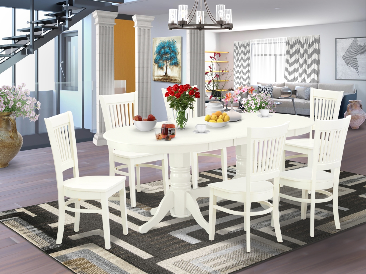 7 Piece Vancouver Dining Table Set - Linen White
