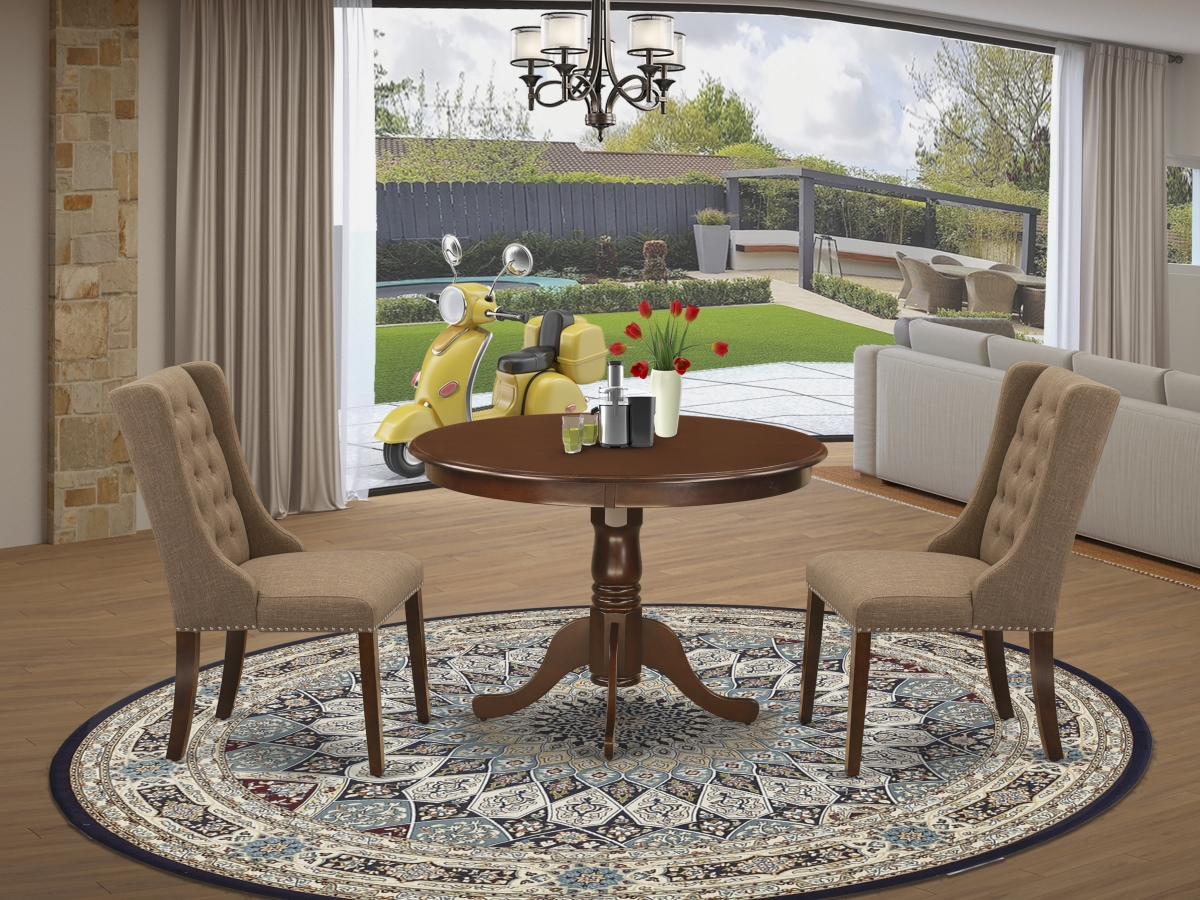 3 Piece Hartland Kitchen Dining Room Set - Mahogany & Light Sable