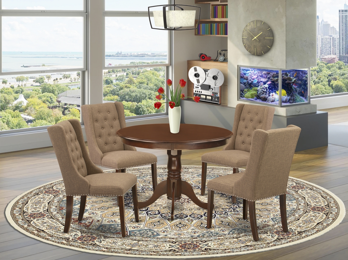 5 Piece Hartland Kitchen Dining Room Set - Mahogany & Light Sable