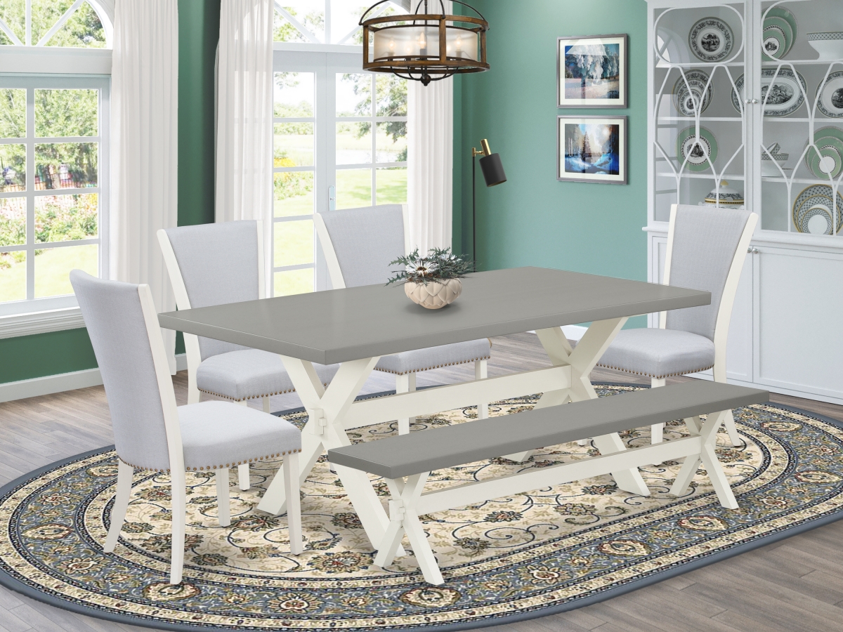 6 Piece X-Style Dinette Set - Linen White