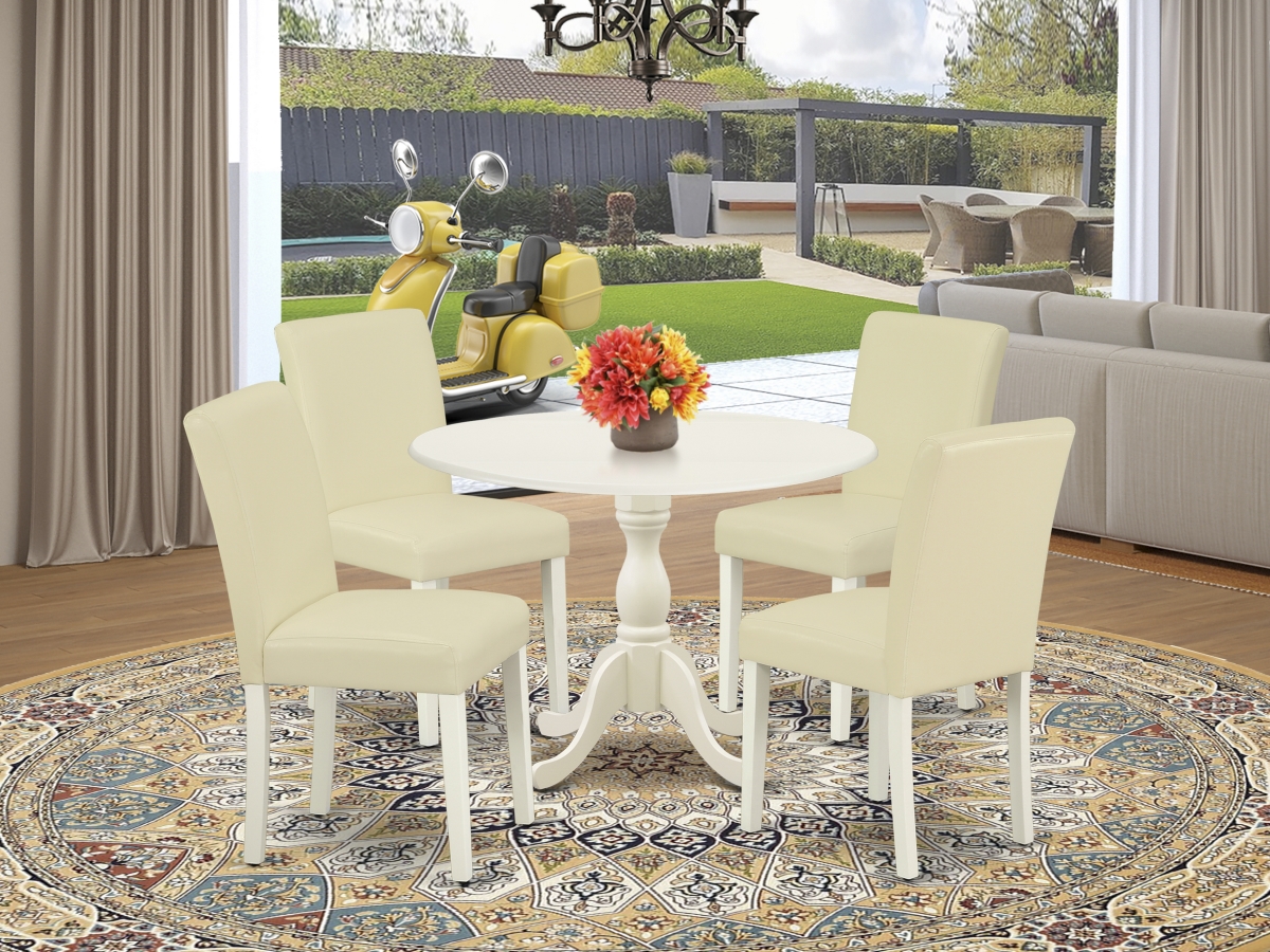 5 Piece Dublin Dinning Room Table Set - Linen White