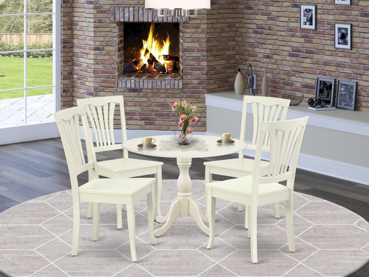5 Piece Dublin Dining Room Set - Linen White