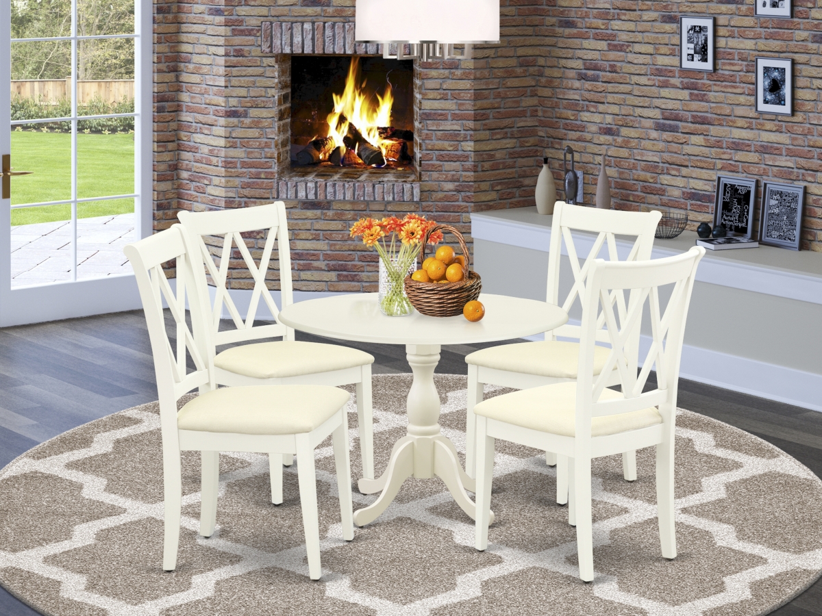 5 Piece Dublin Dinning Room Table Set - Linen White