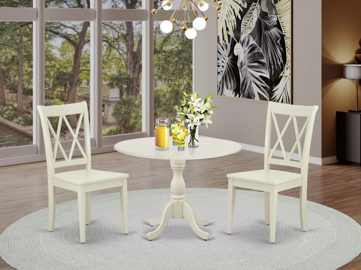 3 Piece Dublin Dining Set - Linen White