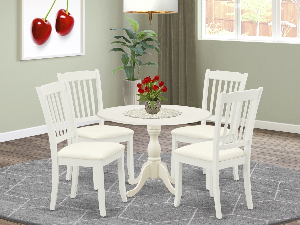 5 Piece Dublin Dining Room Set - Linen White