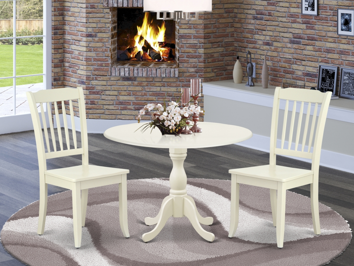 3 Piece Dublin Dining Table Set - Linen White