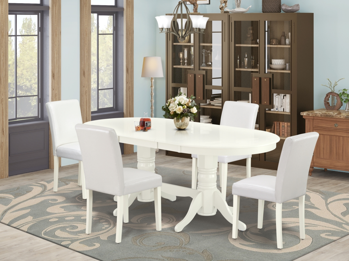 5 Piece Vancouver Dining Room Set - Linen White & White