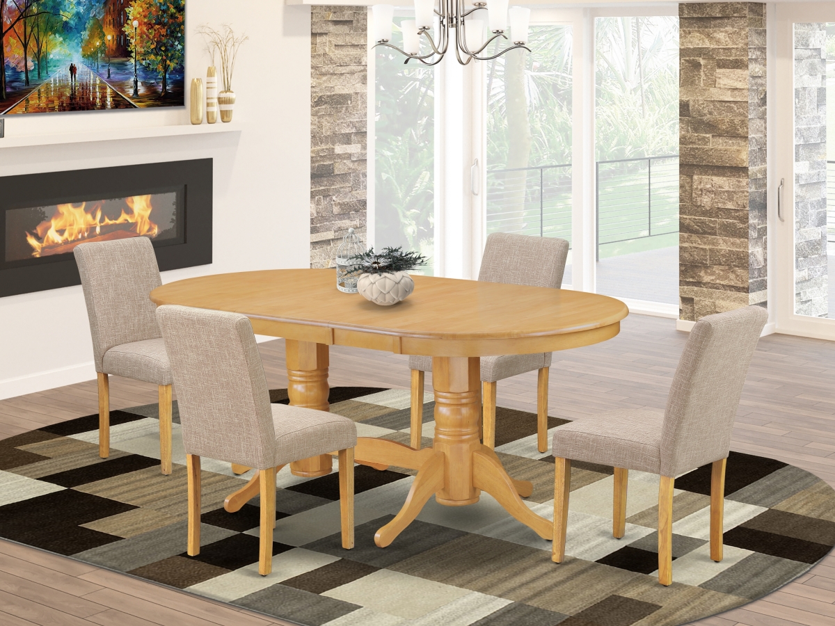 5 Piece Vancouver Dining Room Set - Oak & Light Fawn