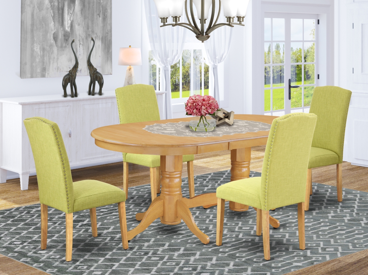5 Piece Vancouver Dining Room Set - Oak & Limelight