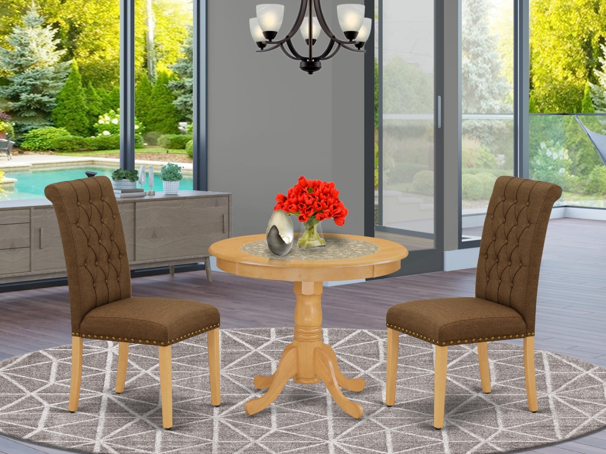 3 Piece Antique Dinette Set - Oak & Dark Coffee