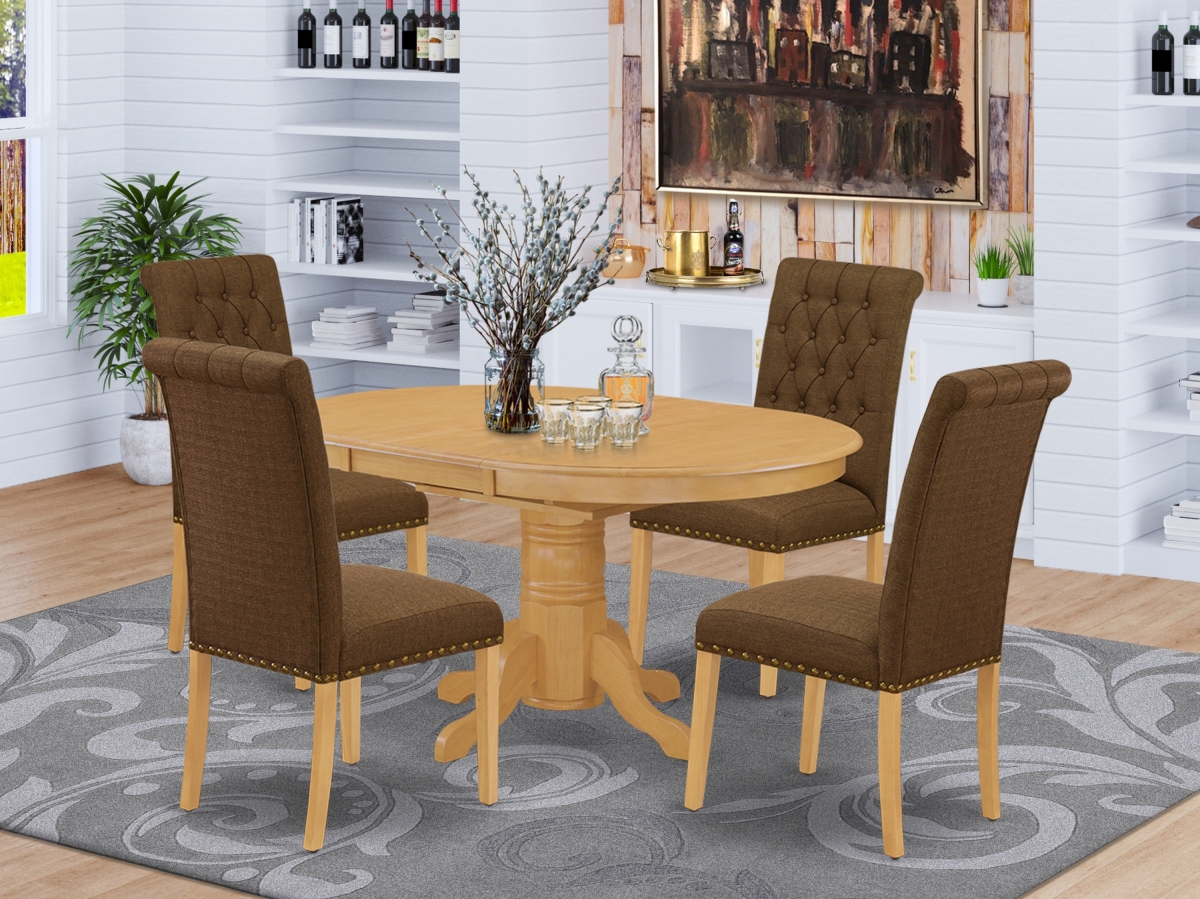 5 Piece Avon Dining Set - Oak & Dark Coffee
