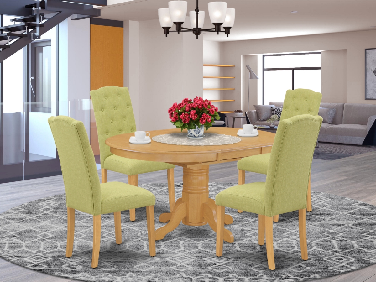 5 Piece Avon Dining Set - Oak & Limelight