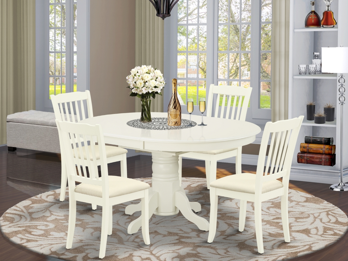 AVDA5-LWH-C 5 Piece Avon Dining Set - Linen White