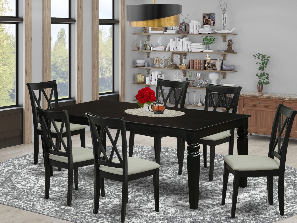 7 Piece Logan Dinette Set - Black