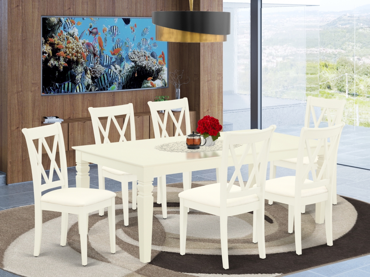 7 Piece Logan Dinette Set - Linen White