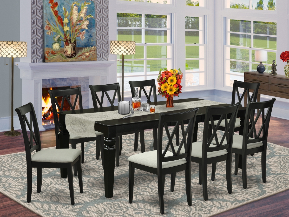 LGCL9-BLK-C 9 Piece Logan Dining Set - Black