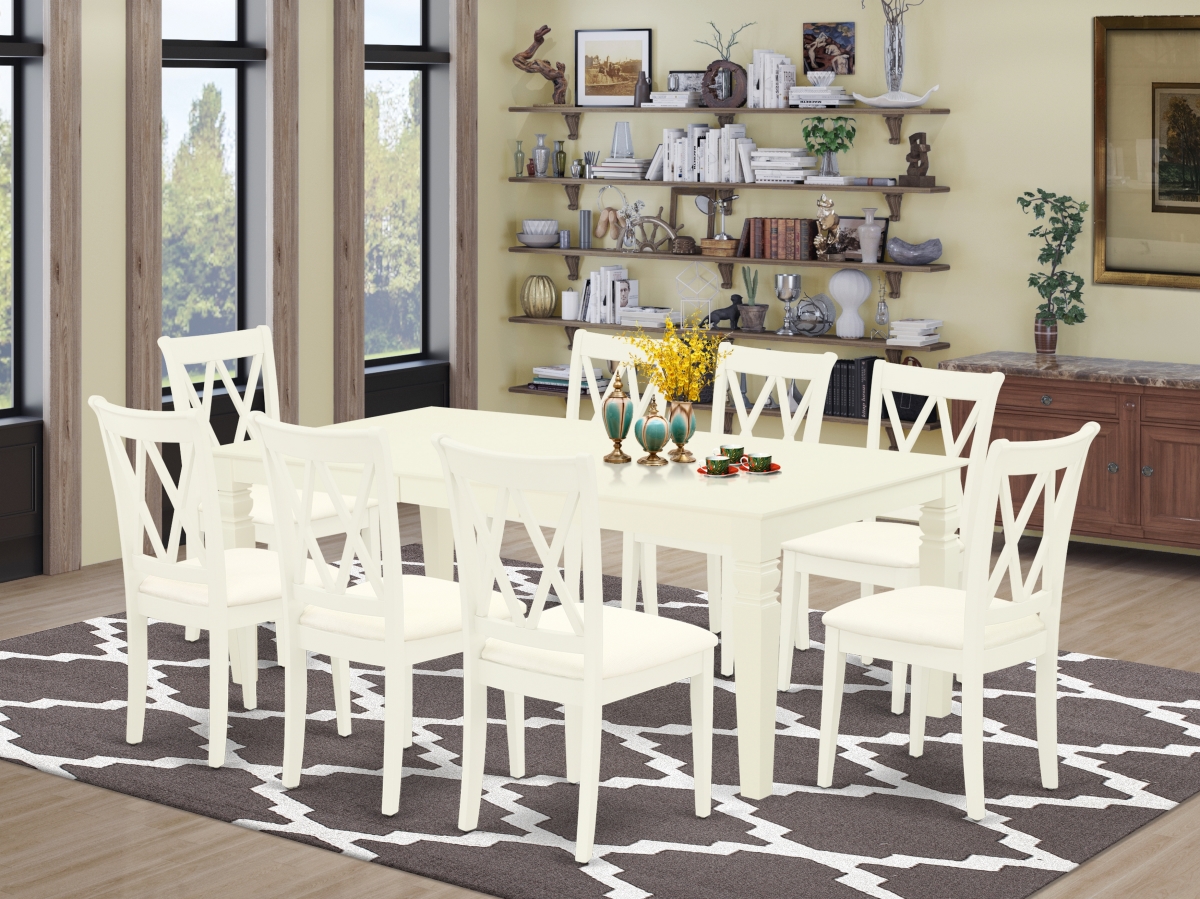 9 Piece Logan Dining Set - Linen White