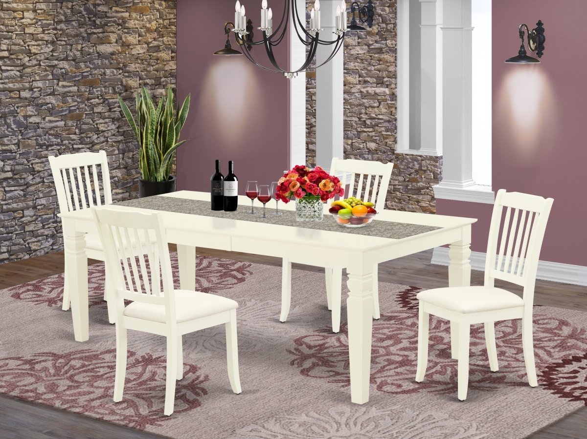 5 Piece Logan Dining Set - Linen White