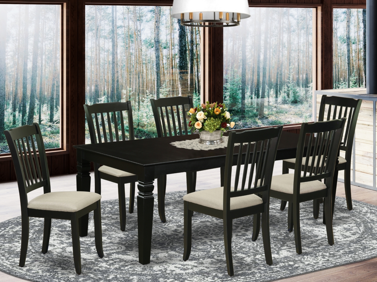 LGDA7-BLK-C 7 Piece Logan Dinette Set - Black