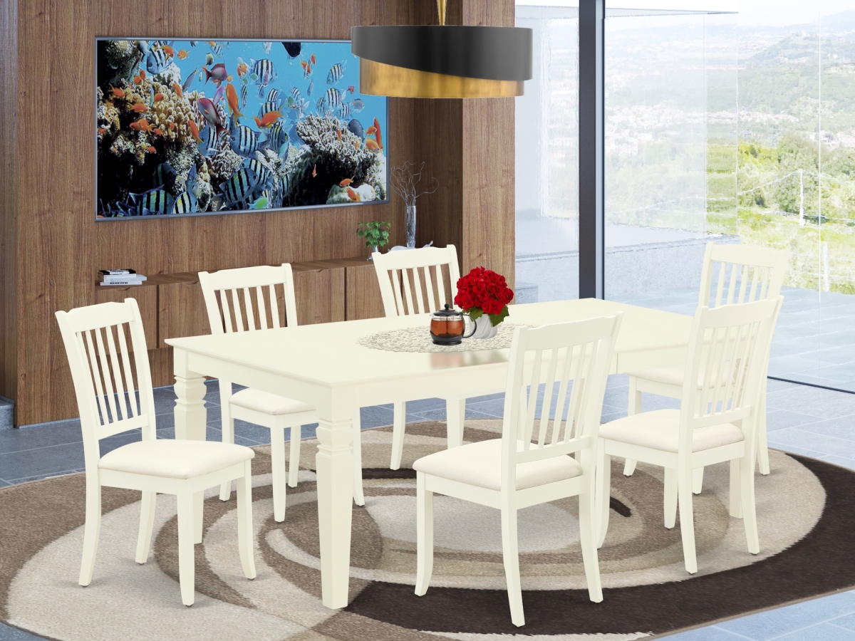 7 Piece Logan Dinette Set - Linen White
