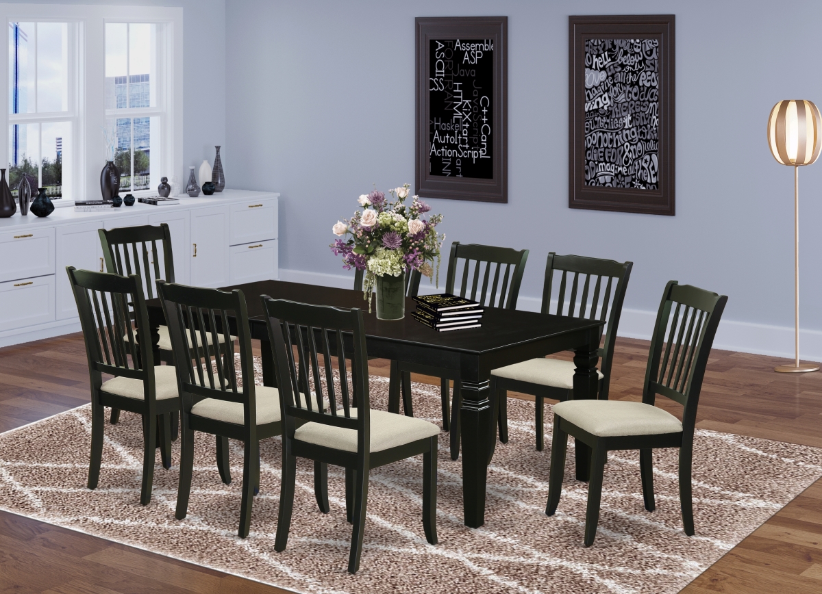 LGDA9-BLK-C 9 Piece Logan Dining Set - Black