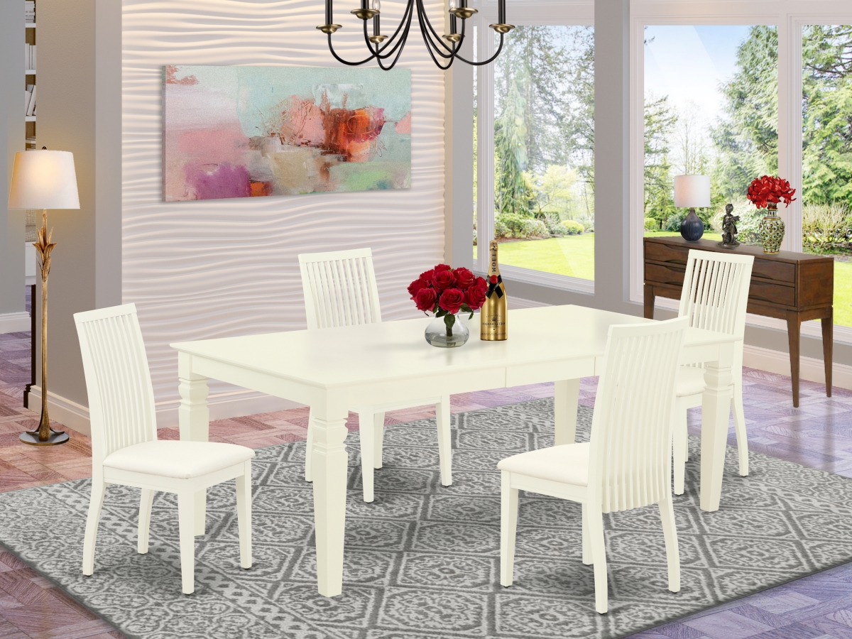 5 Piece Logan Dining Set - Linen White
