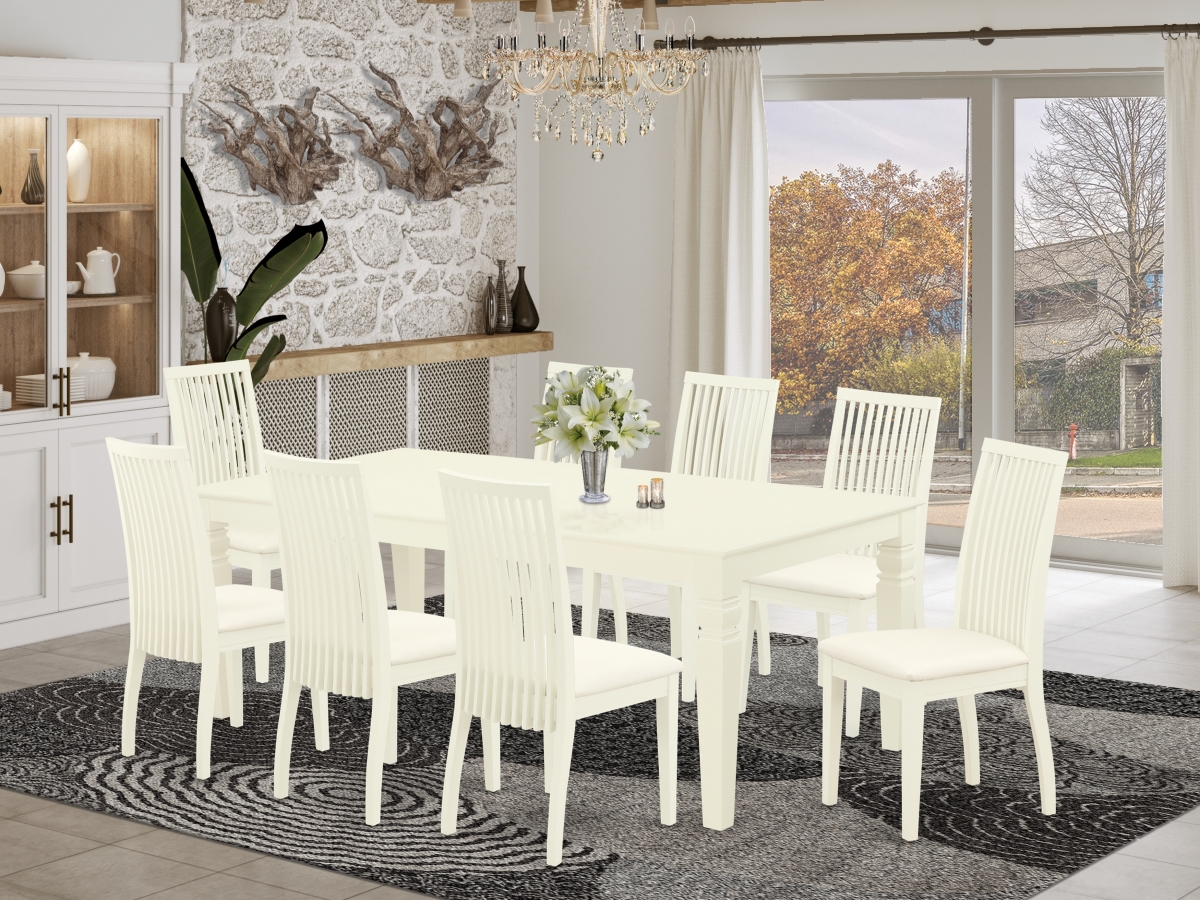 9 Piece Logan Dining Set - Linen White