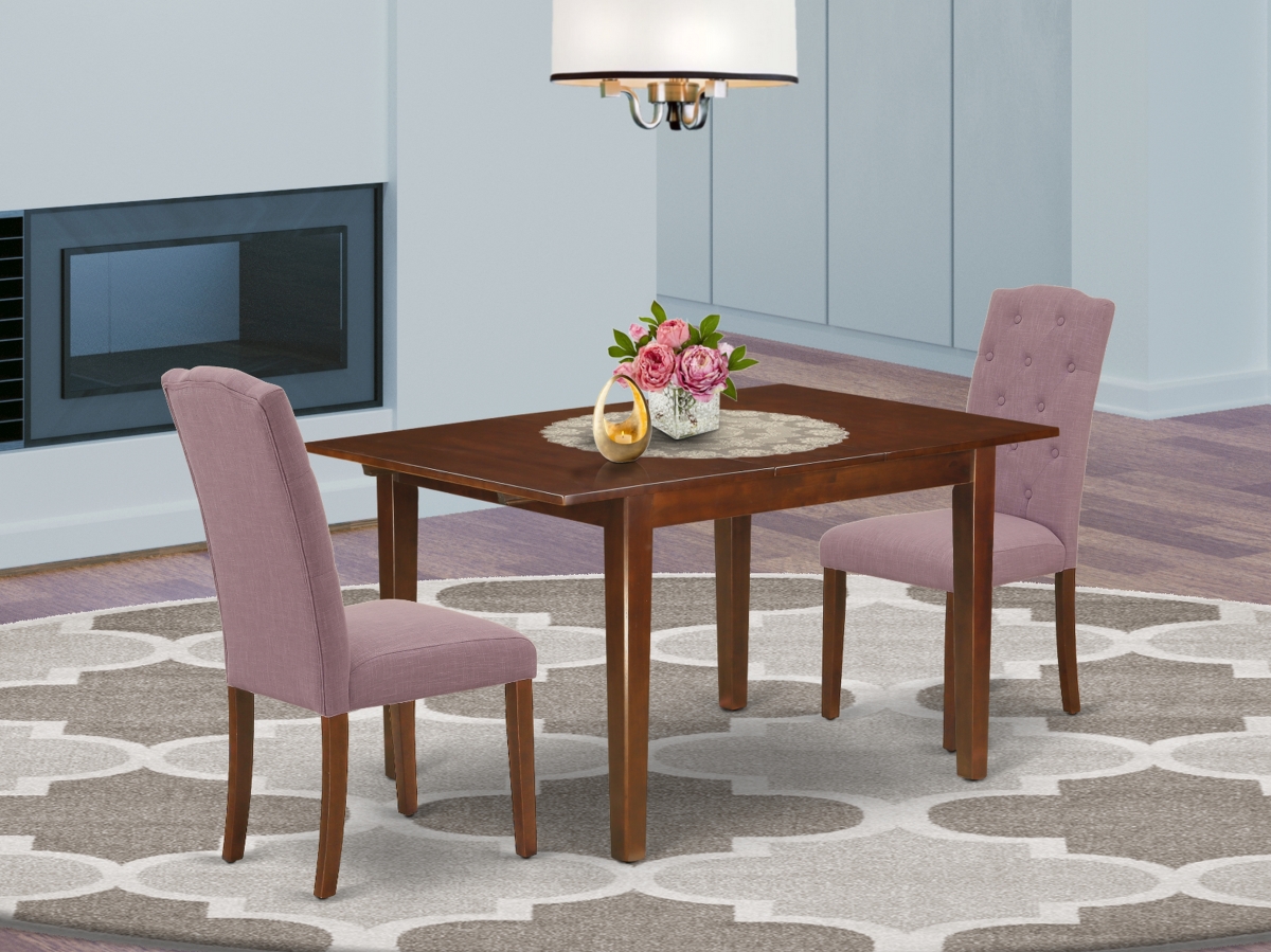 3 Piece Milan Dinette Set - Mahogany & Dahlia