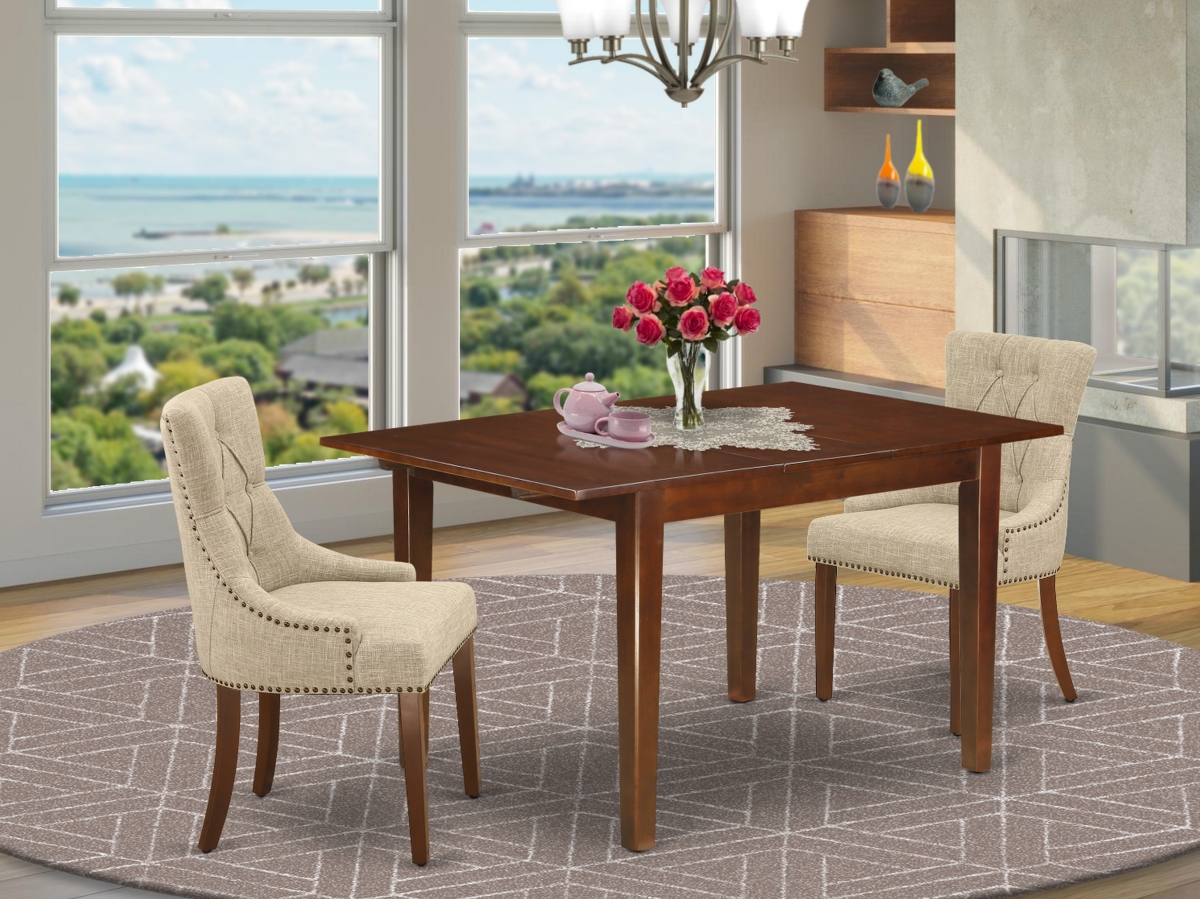 3 Piece Milan Dinette Set - Mahogany & Doeskin