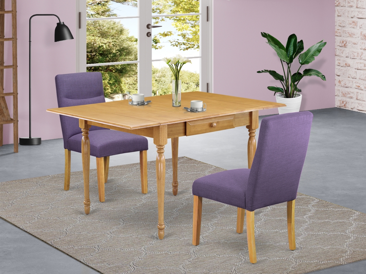 MZBE3-OAK-10 3 Piece Monza Dining Table Set - Oak & Dahlia