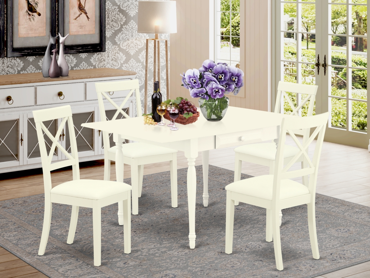 5 Piece Monza Dinette Set - Linen White