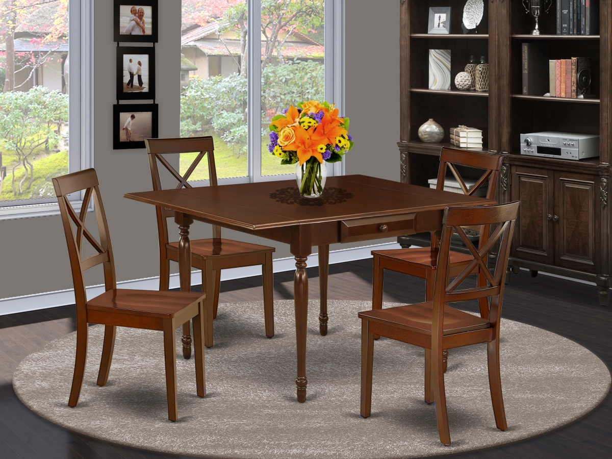 5 Piece Monza Dining Table Set - Mahogany