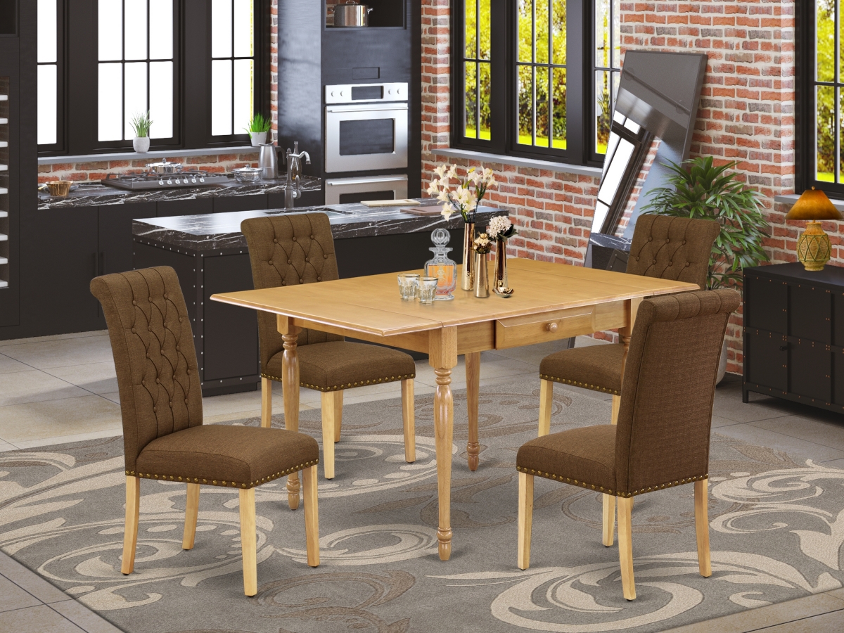 5 Piece Monza Kitchen Furniture Set - Oak & Dark Coffee