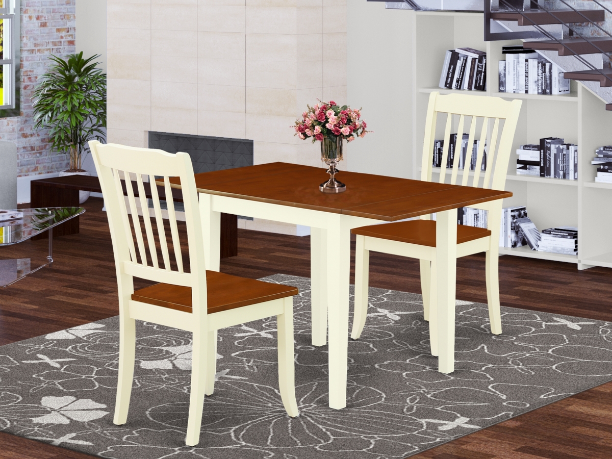 3 Piece Norden Kitchen Table Set - Cherry & Buttermilk