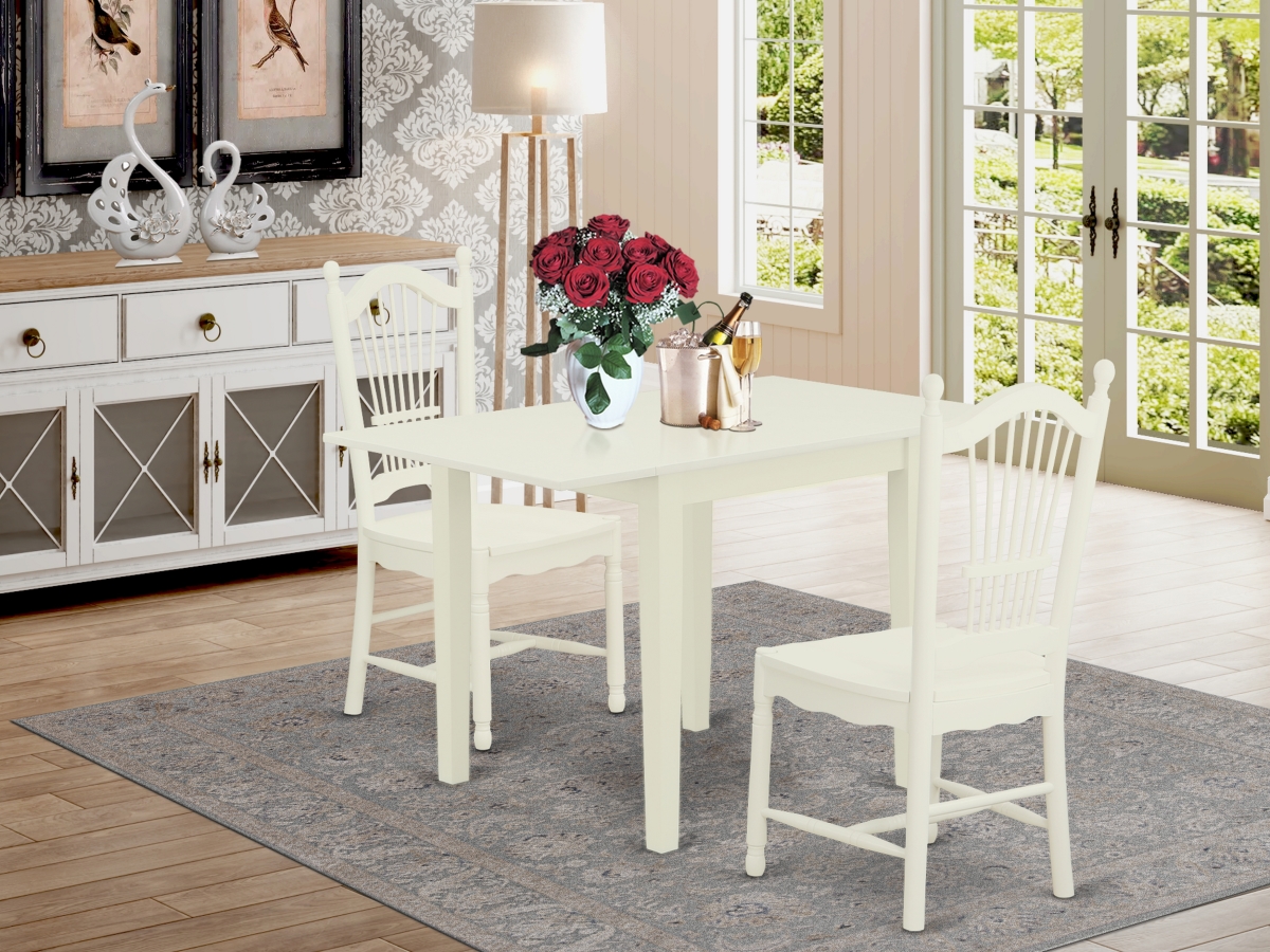3 Piece Norden Kitchen Table Set - Linen White