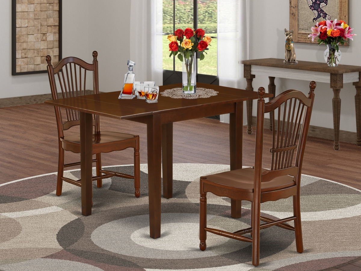 3 Piece Norden Wooden Dining Table Set - Mahogany