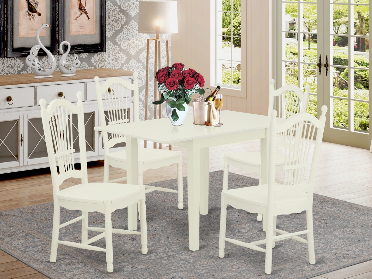 5 Piece Norden Modern Dining Table Set - Linen White