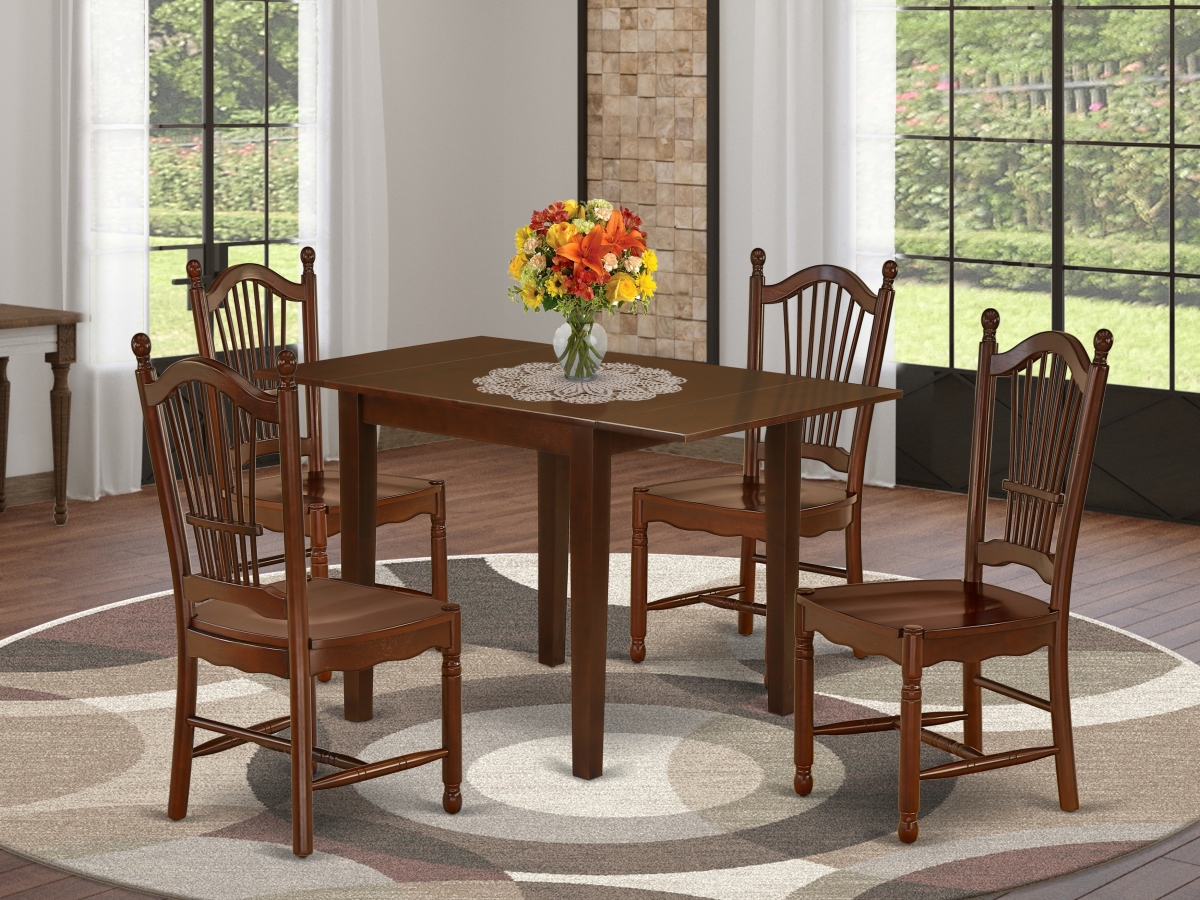 5 Piece Norden Dining Room Table Set - Mahogany