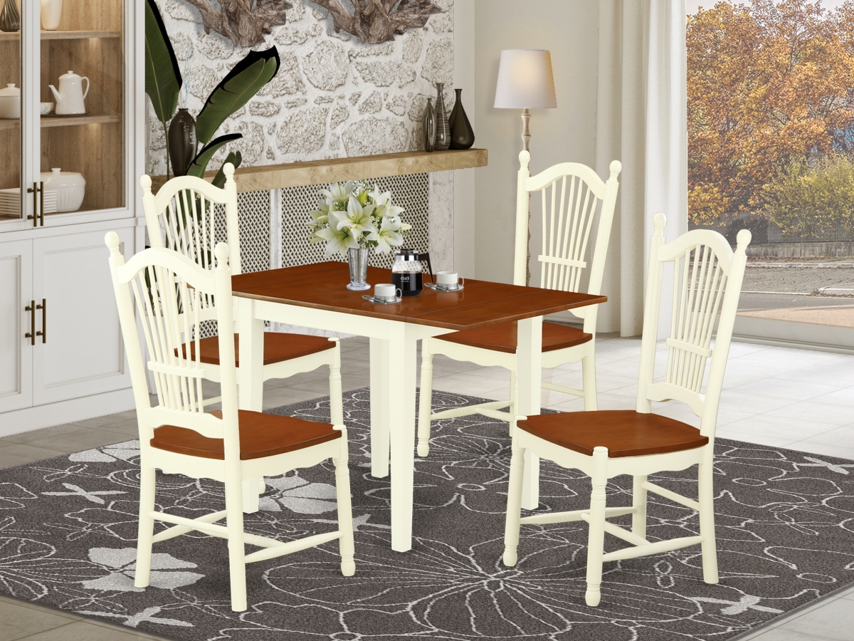 5 Piece Norden Kitchen Table Set - Cherry & Buttermilk