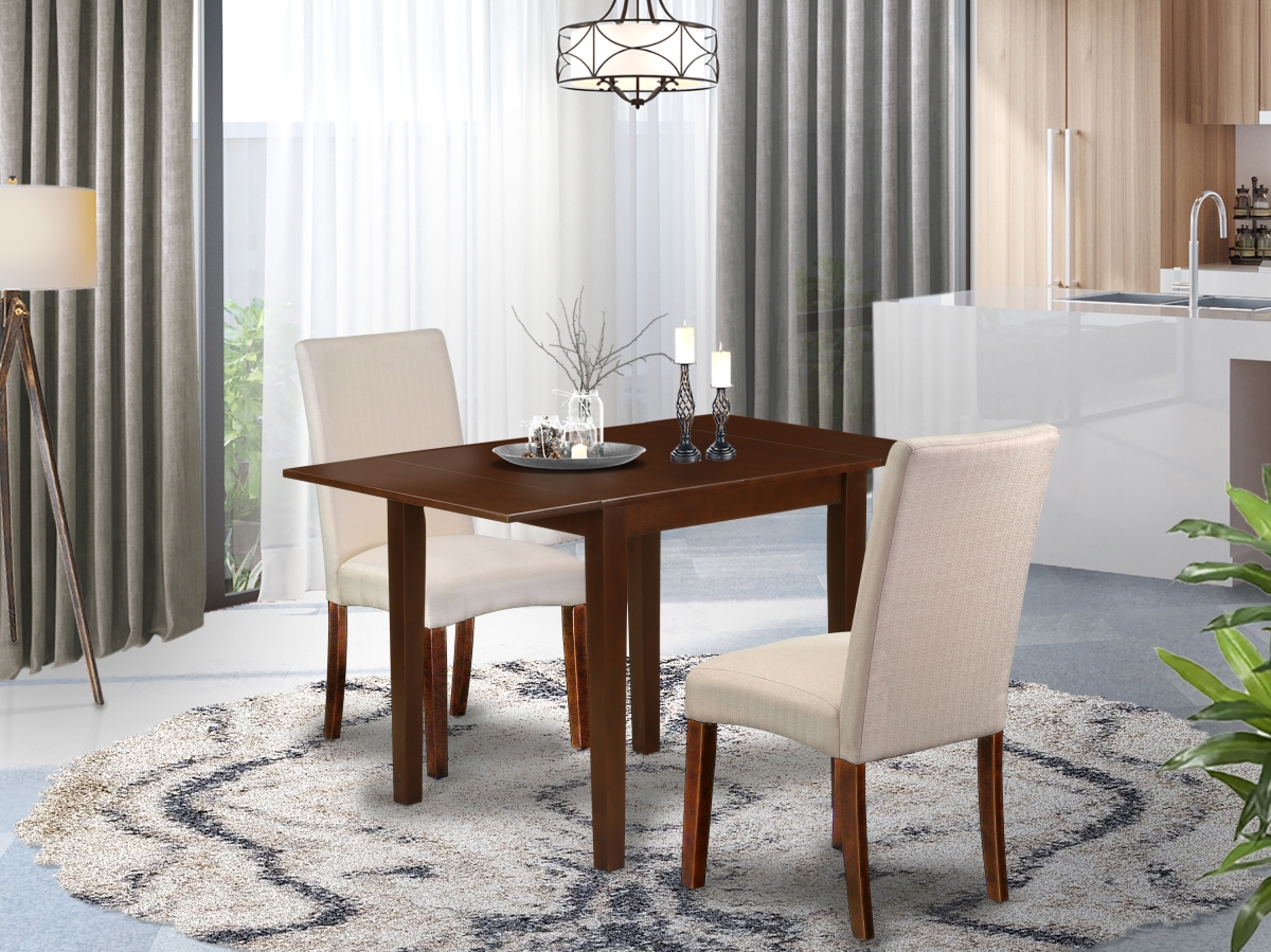 3 Piece Norden Dining Set - Cream & Mahogany