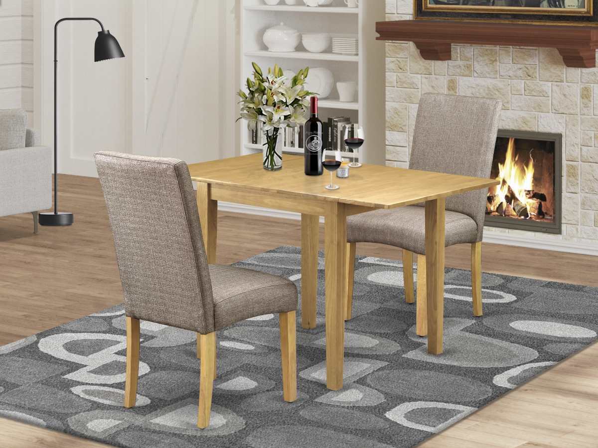 3 Piece Norden Dining Room Table Set - Dark Khaki & Oak