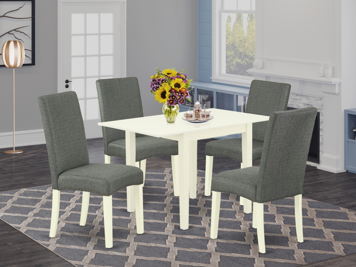 5 Piece Norden Dining Table Set - Gray & Linen White