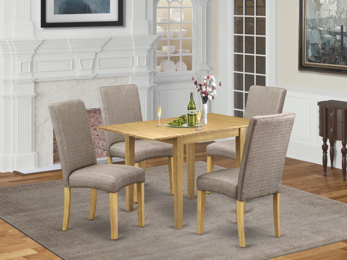 5 Piece Norden Wooden Dining Table Set - Dark Khaki & Oak