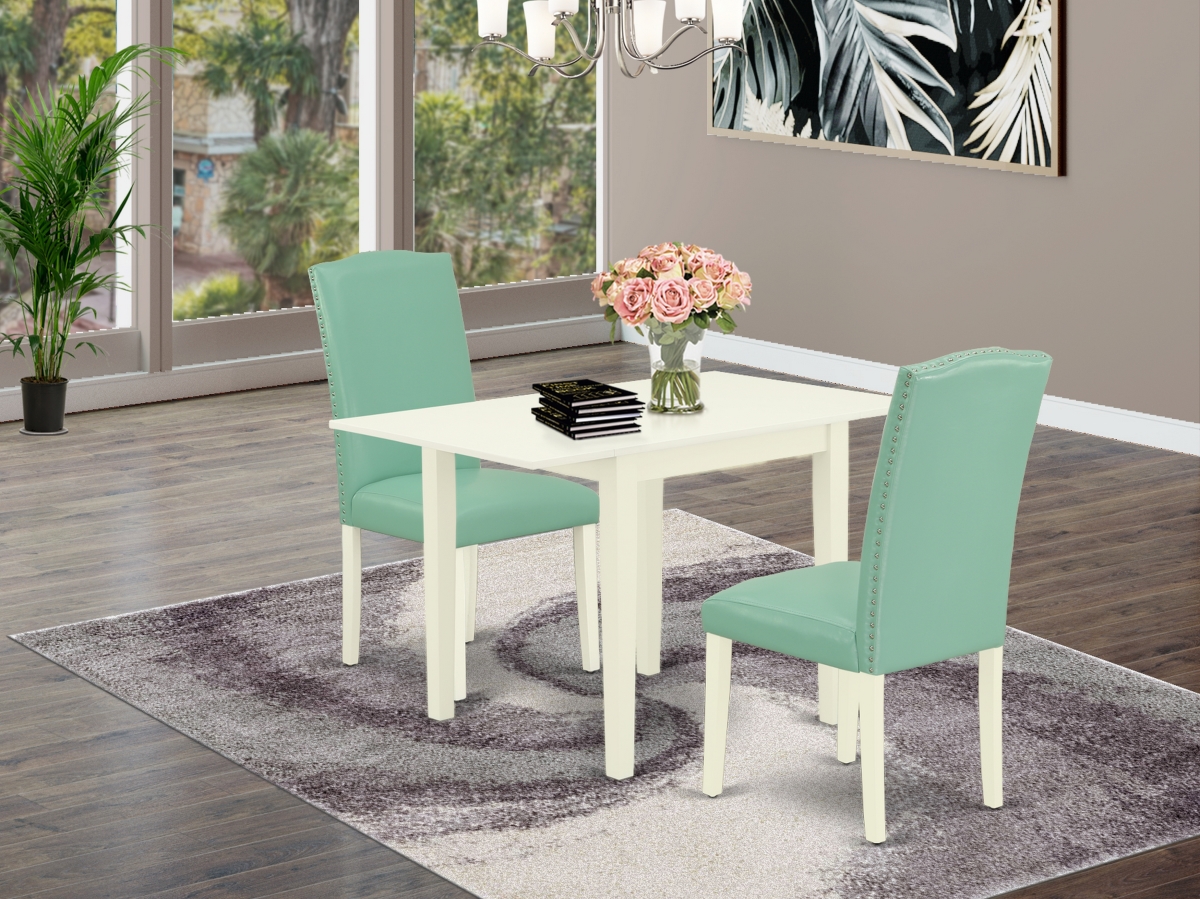 3 Piece Norden Dining Table Set - Pond & Linen White