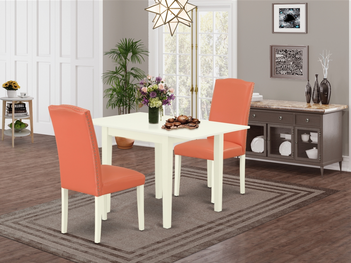 3 Piece Norden Dining Room Table Set - Pink Flamingo & Linen White