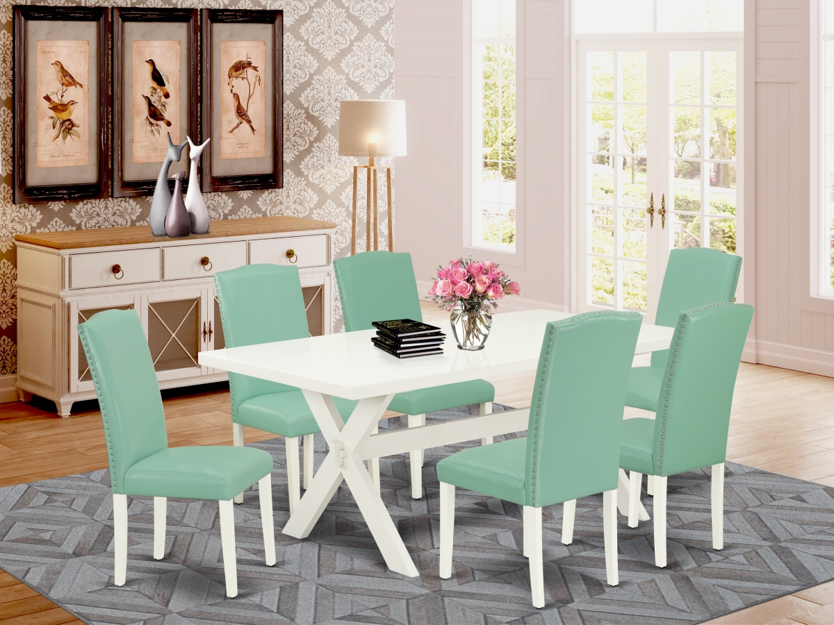 7 Piece X-Style Kitchen Dining Table Set - Pond
