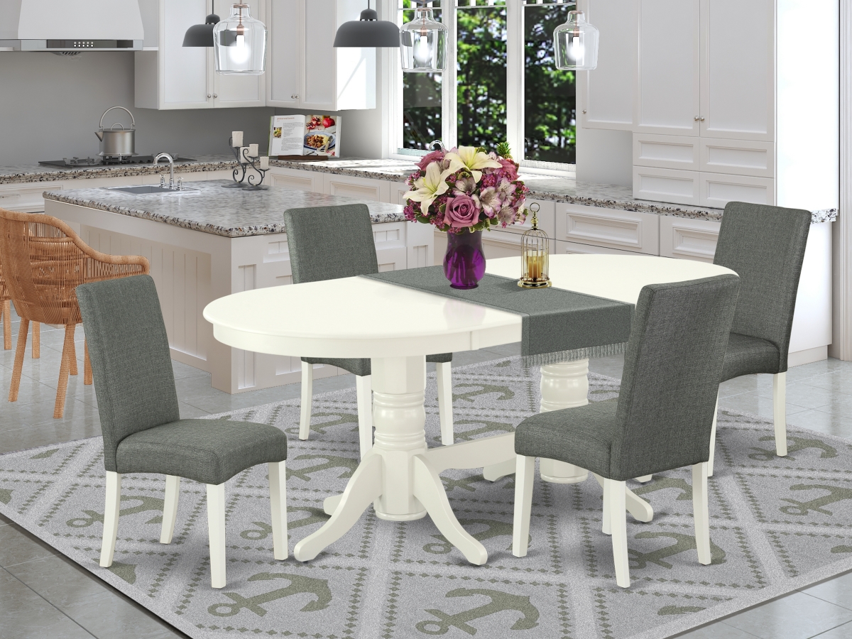5 Piece Vancouver Dining Room Set - Linen White & Gray