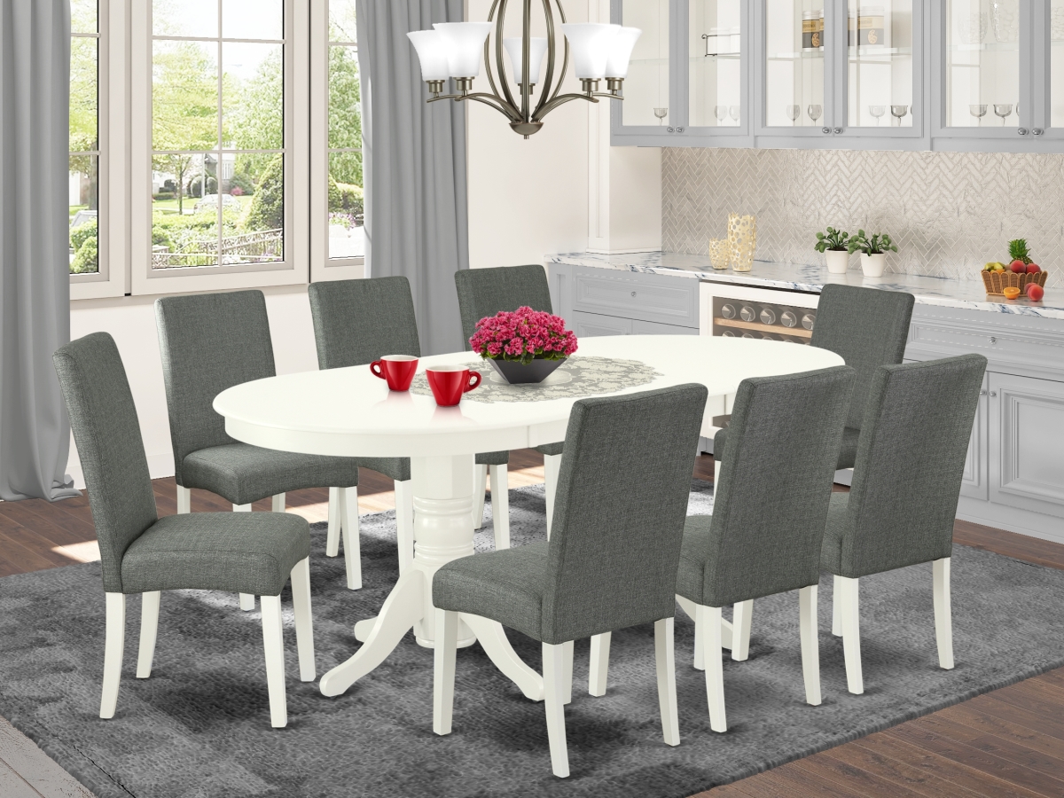9 Piece Vancouver Kitchen Furniture Set - Linen White & Gray